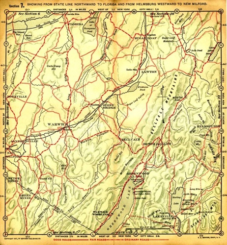 Orange County Sectional Road Map Showing the Good Roads. 1897. chs-003007